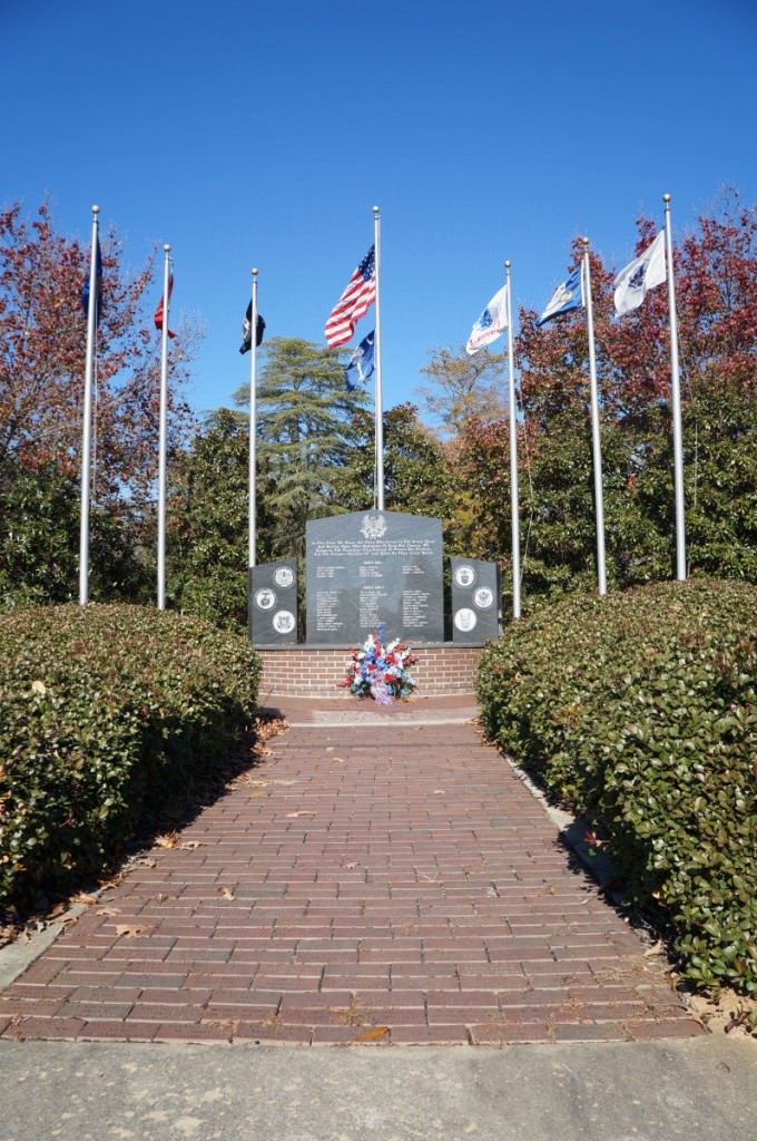 Belton Veteran's Memorial Park. The 6 flags represent the 6 military services.