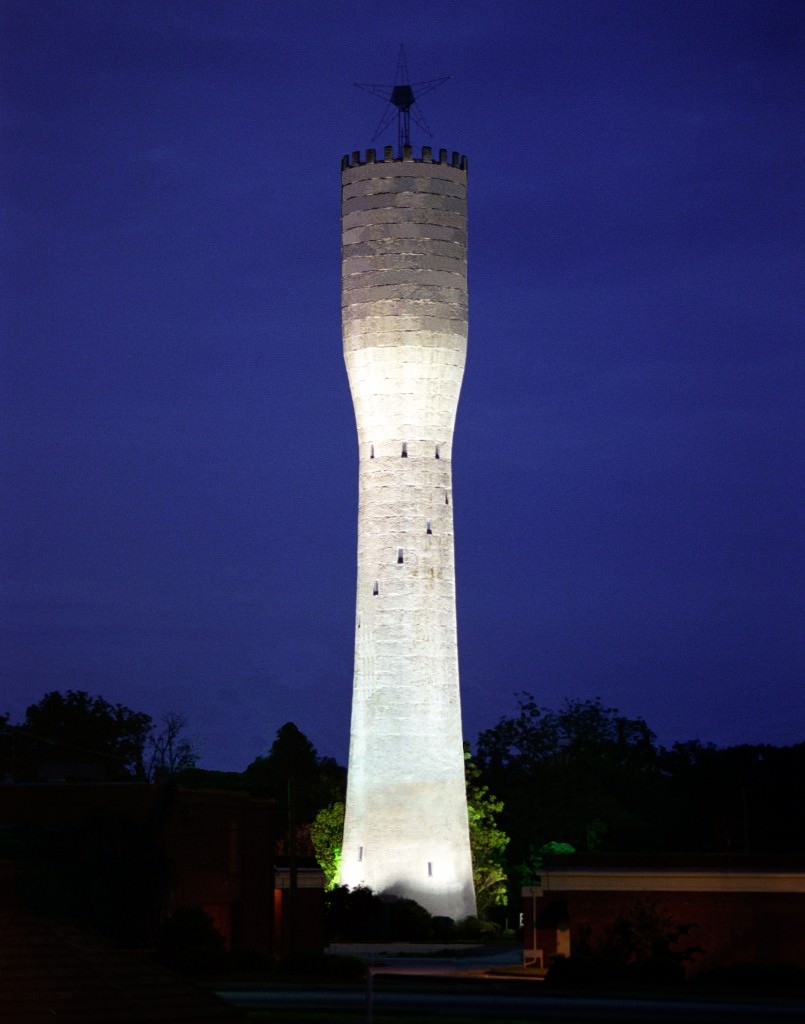 The Standpipe at night