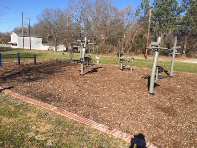 Exercise Equipment Installed Near The Trail Head